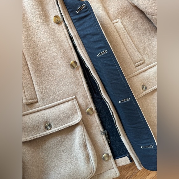 VTG Tibbett Jacket Mens 44 Tan-Brown Wool Blend Heavy Coat Made In England - Picture 8 of 14